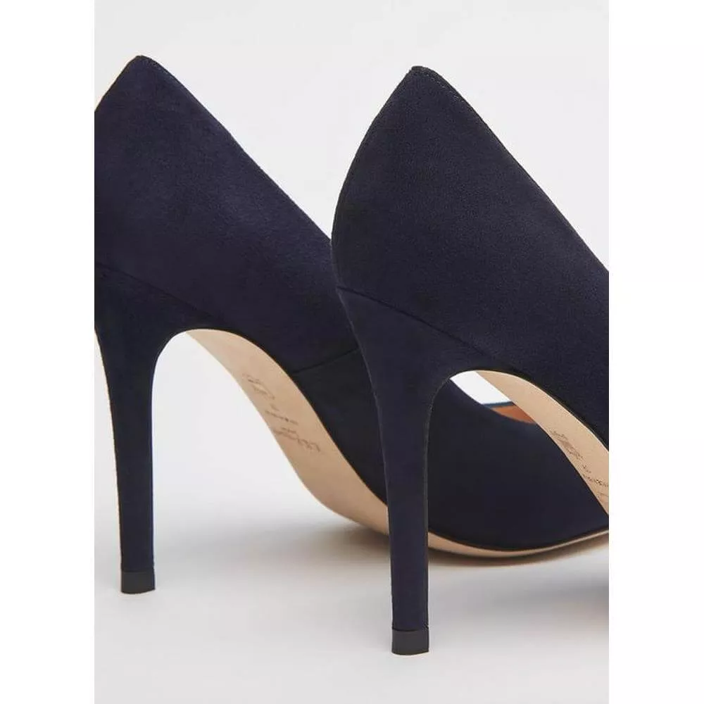 LK Bennett Fern Navy Suede Pointed Toe Courts